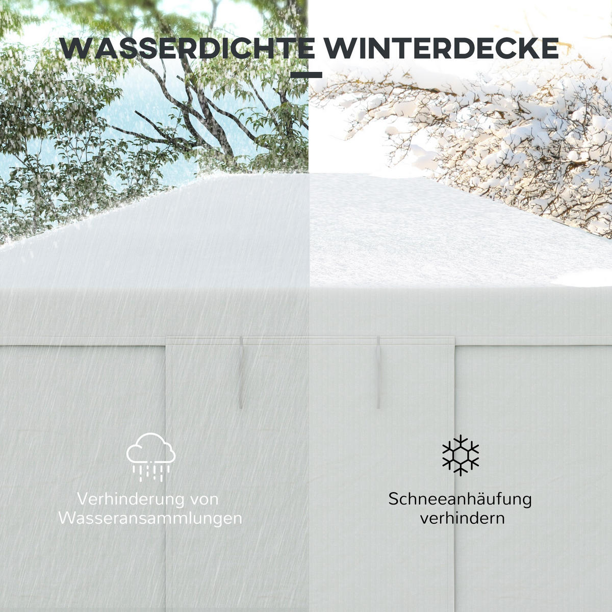 ERSATZDACH-SET, Gartenzelt, Weiß - Weiß, Kunststoff (300/270/360cm) - Outsunny