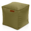 INDOOR HOCKER Cube eckig Kunstleder - Grün, Textil (40/40/40cm) - Green Bean