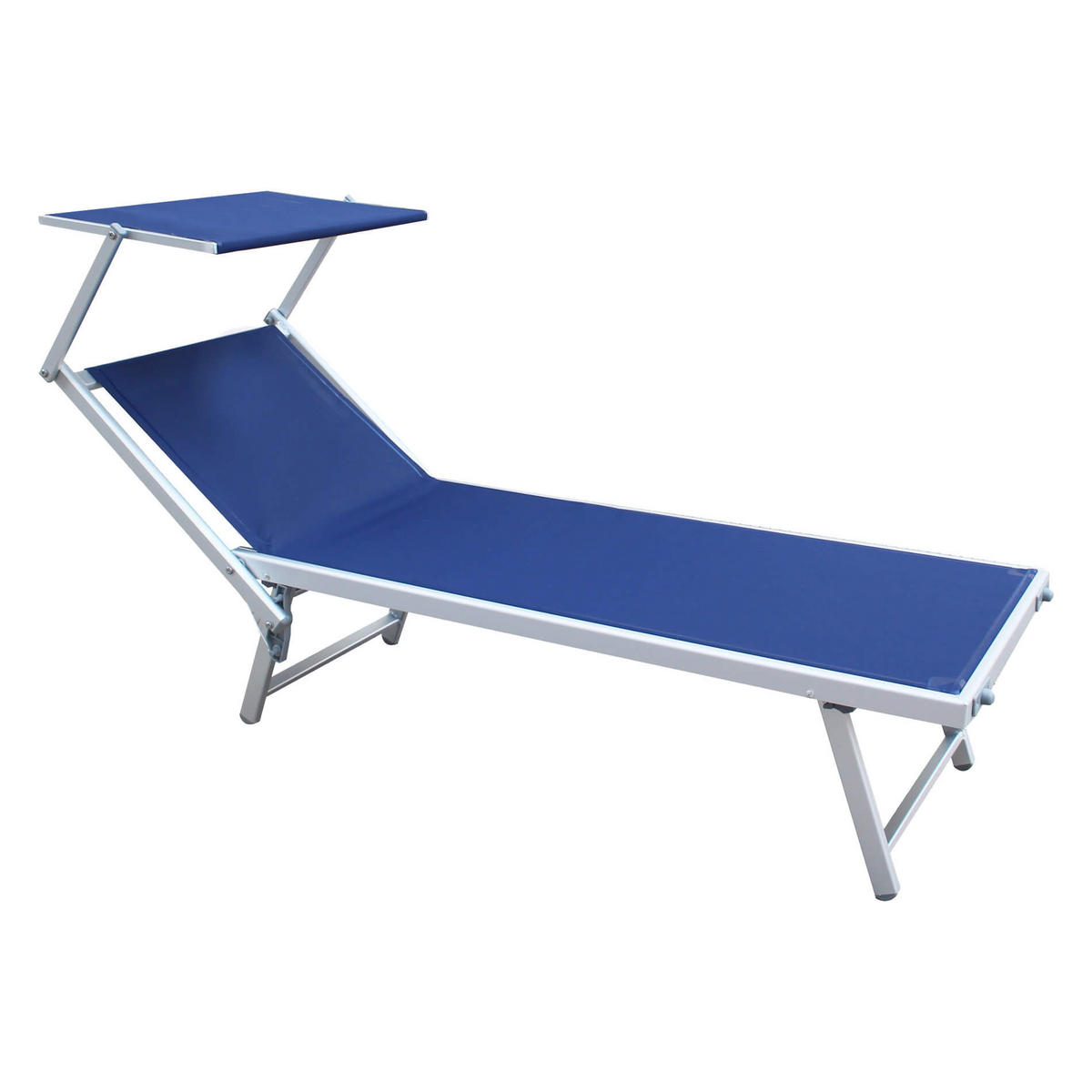 SONNENLIEGE Blau 61/186/38 cm - Blau, Metall (61/38/186cm) - Mobili Rebecca