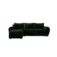 ECKSOFA MOLISA L Itaka 10 Links mit Schlaffunktion - Dunkelgrün, Textil (245/145cm) - Bedante