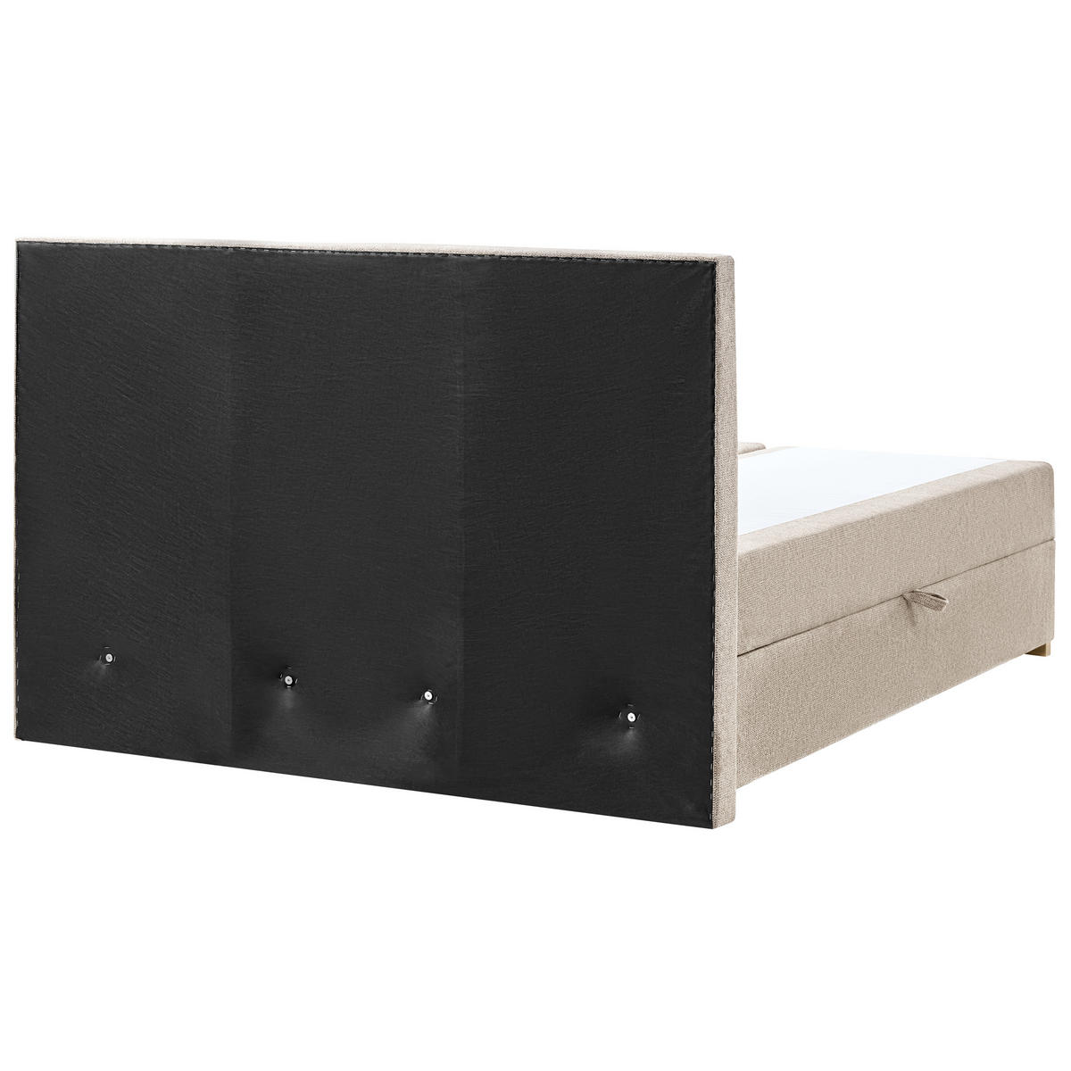 BOX POSTELJA s prostorom za shranjevanje 160/200 blago sivo rjava Major - sivorjava, tekstil (160/200cm) - Beliani