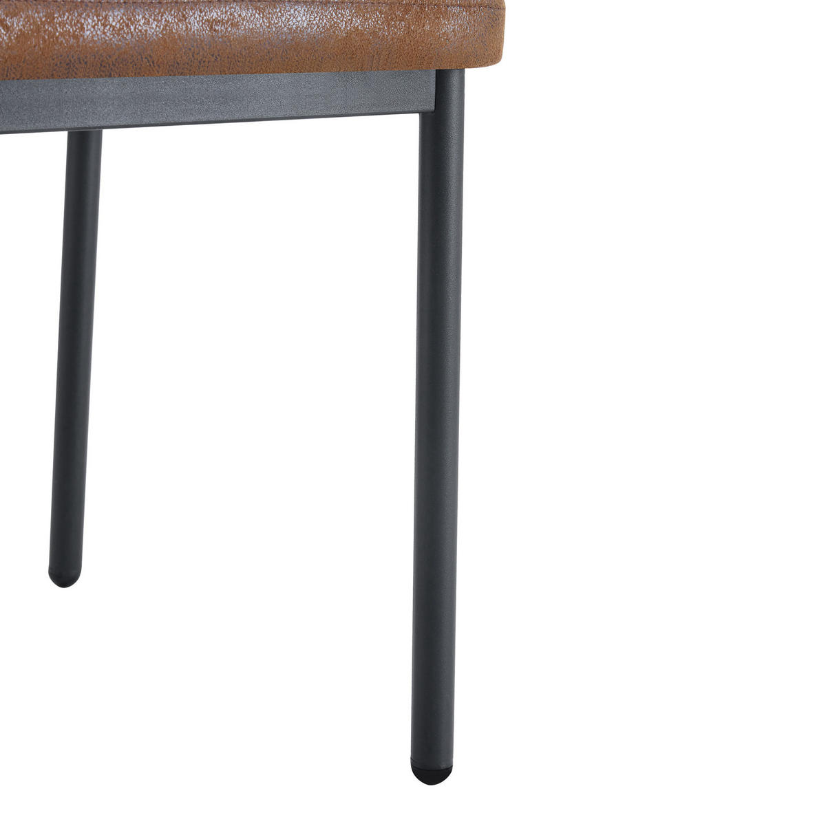ESSZIMMERSTÜHLE 4er-Set Tech-Stoff Braun-Schwarz Metallbeine - Braun, Metall (42.6/93/43cm) - Meubliv