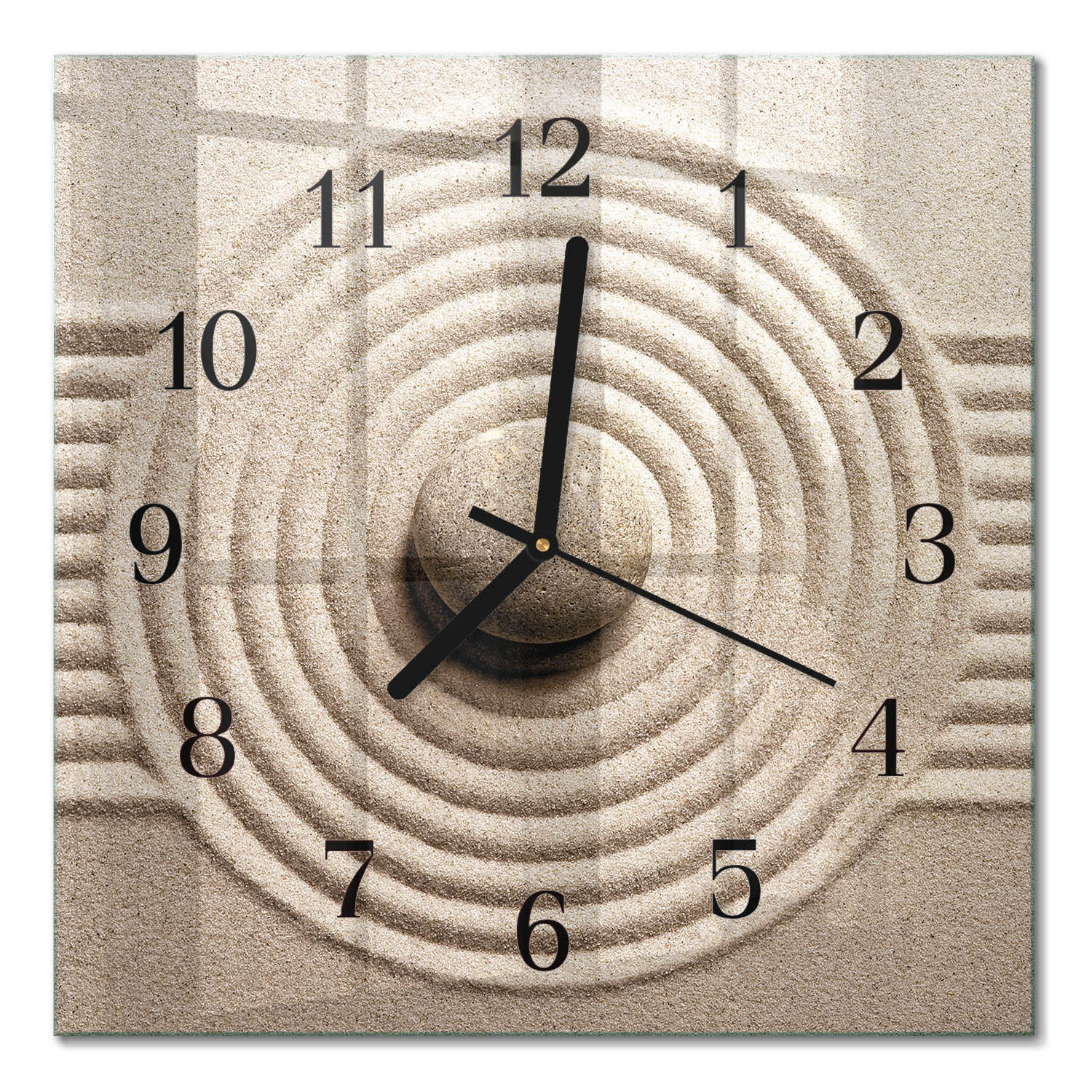 WANDUHR 30x30 cm - Stein - Braun, Glas (30/30/0.4cm) - TULUP