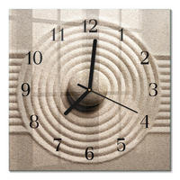 WANDUHR 30x30 cm - Stein - Braun, Glas (30/30/0.4cm) - TULUP