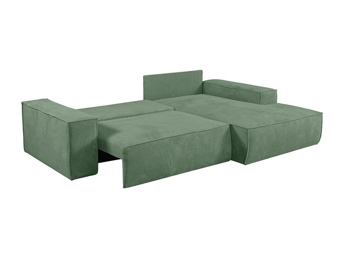SCHLAFSOFA - 4 Personen - samt - mandelgrün Amelia - Grün, Textil (267/85/167cm) - Vente-Unique