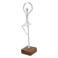SKULPTUR BALLERINA II Mangoholz weiß-natur - Weiß, Holz (12/38/9cm) - CREEDWOOD