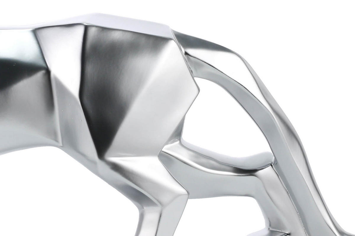 SKULPTUR Silber 48/15 cm - Silberfarben, Stein (1/15/11cm) - KUNSTLOFT