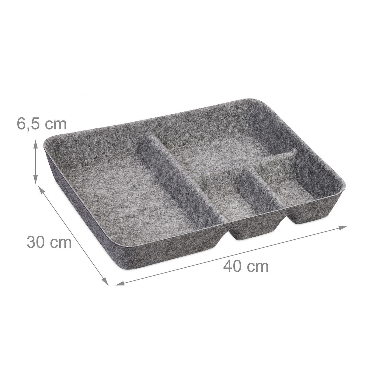 SCHUBLADENORGANIZER - Grau, Textil (30/40/6.5cm) - Relaxdays