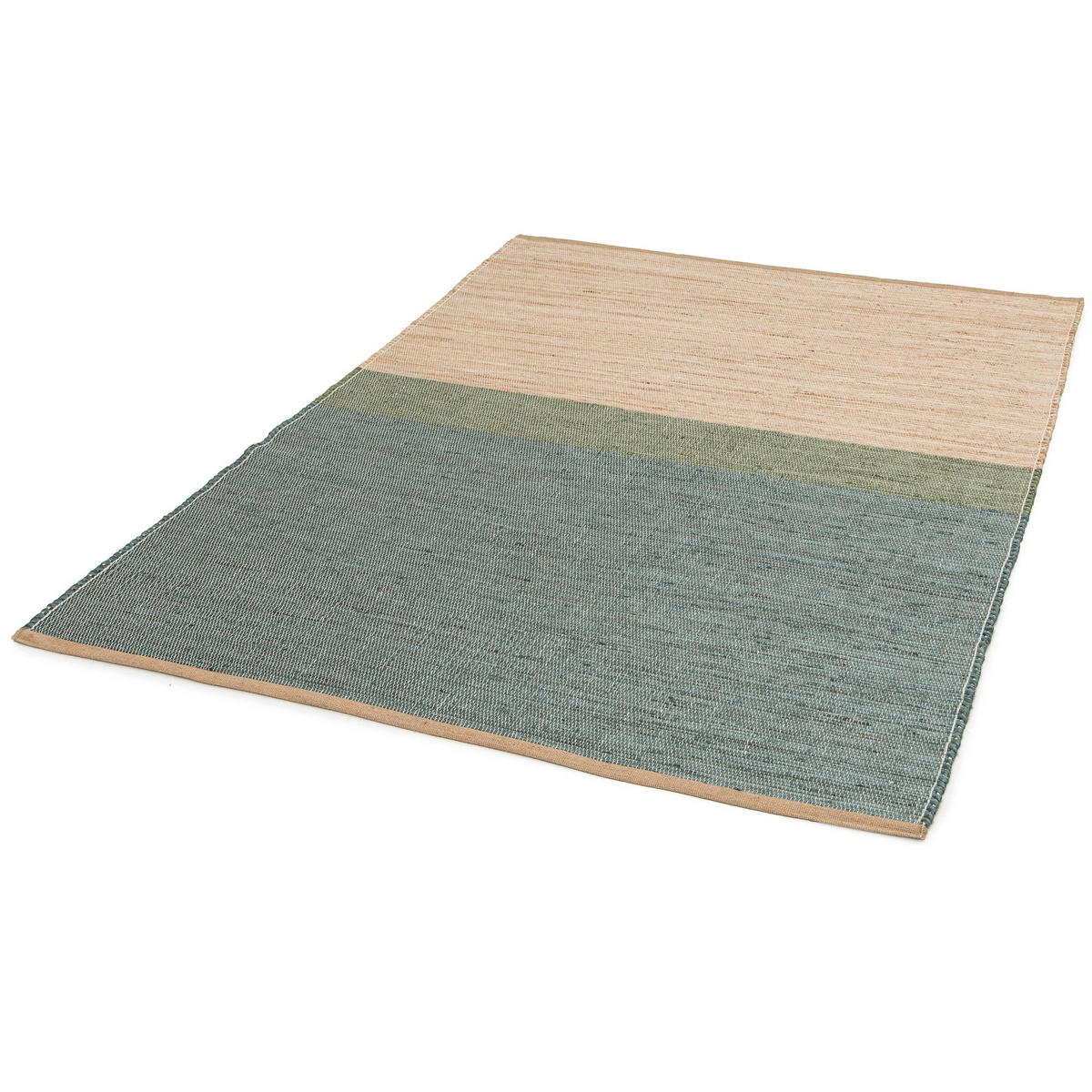 DESIGN-TEPPICH aus handgewebter Jute blau - Blau, Naturmaterialien (120/170cm) - AFK Living