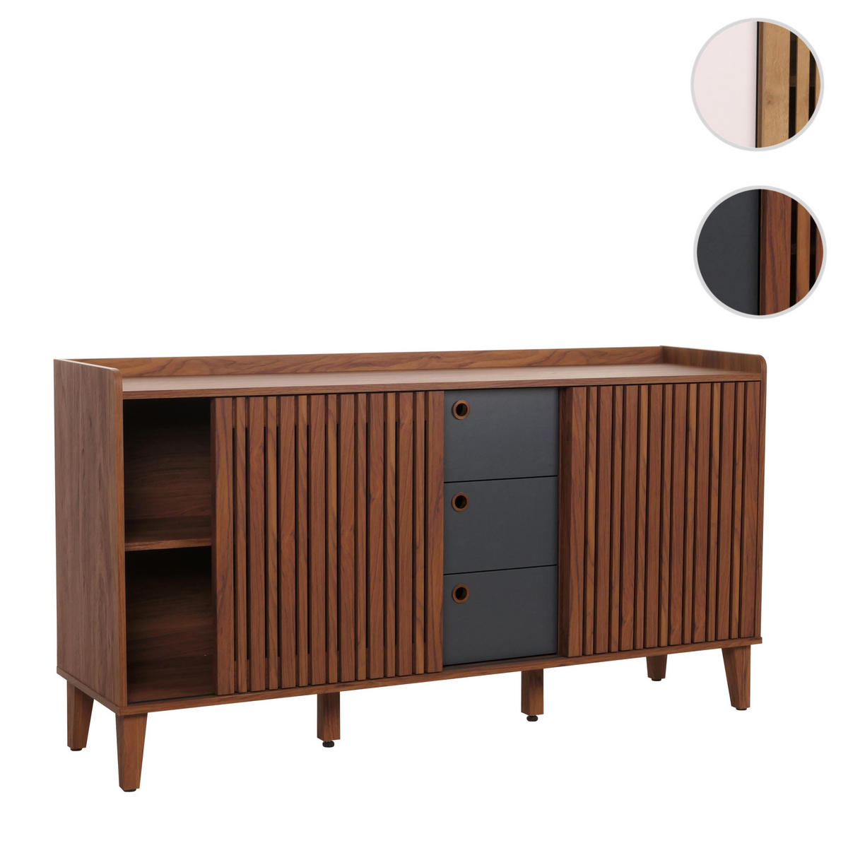 SIDEBOARD Walnuss Dekor - Walnussfarben, Holzwerkstoff (150/81/40cm) - MCW