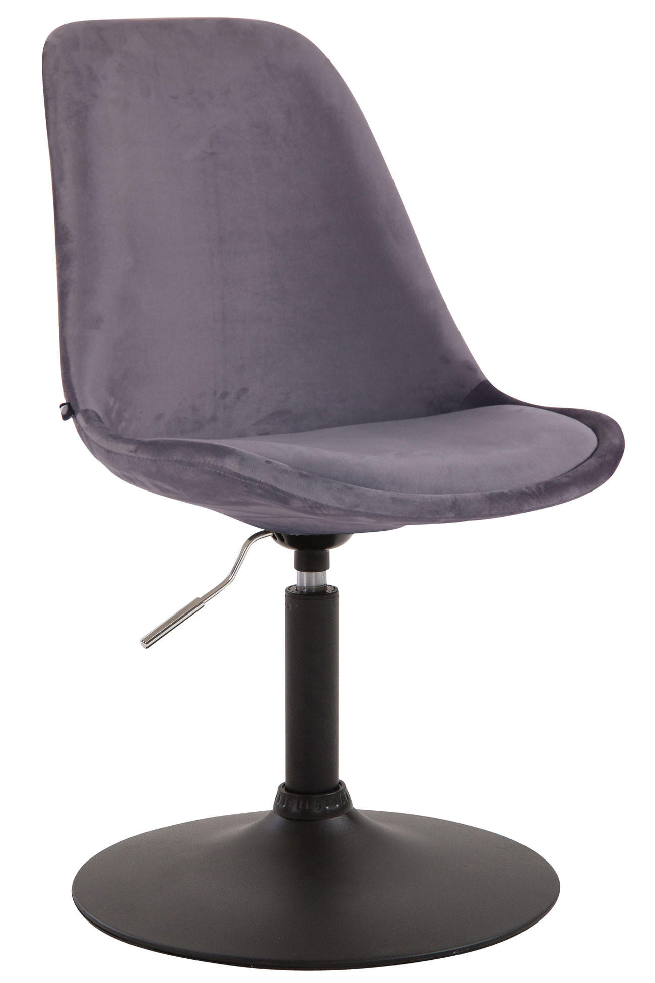 ESSZIMMERSTUHL Samt dunkelgrau - Dunkelgrau/Schwarz, Textil/Metall (48/76/57cm) - CLP