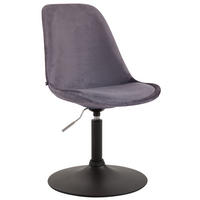 ESSZIMMERSTUHL Samt dunkelgrau - Dunkelgrau/Schwarz, Textil/Metall (48/76/57cm) - CLP