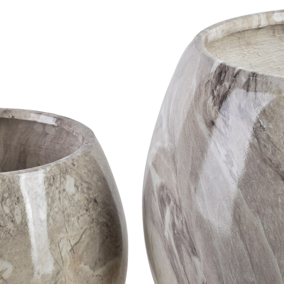 BLUMENTOPF Neva 3er Set Beige 42.5/42.5/42.5 cm Keramik - Beige, Keramik (42.5/39/42.5cm) - Mondex