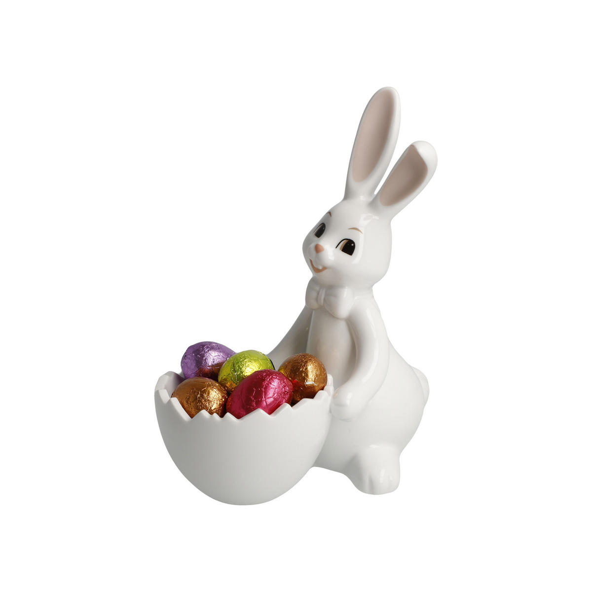 DEKOTIER Hase mit Schale Snow White - Sweet Boy, Porzellan, Bunt, 16 cm - Multicolor, Keramik (7/16/13.5cm) - Goebel