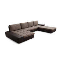 WOHNLANDSCHAFT VERONA U-Form mit Schlaffunktion, Bettkasten und Wellenfederung – Großzügiges Ecksofa 387 cm - Braun, Kunststoff (387/85/213cm) - Wohnideebilder