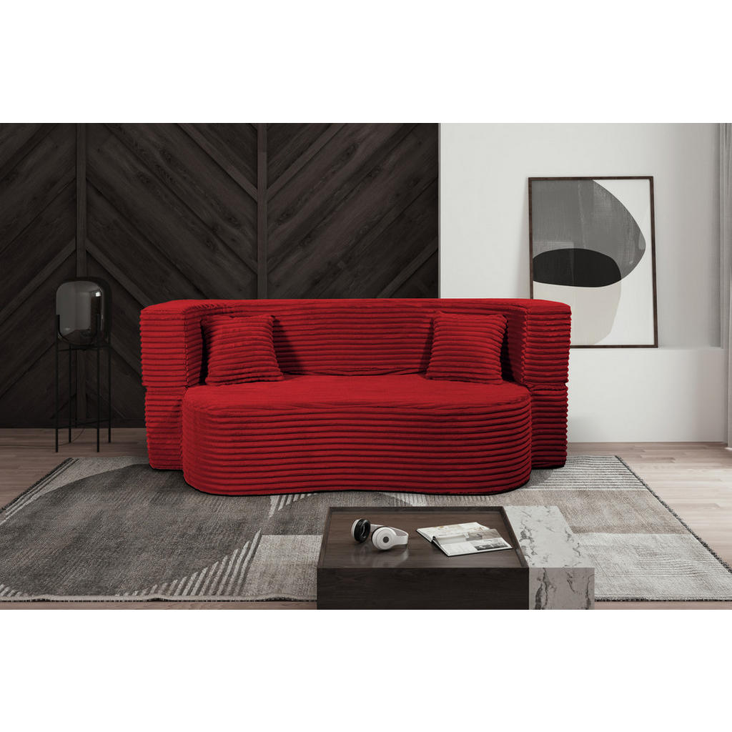 Thumbnail - Storez24 Schlafsofa, Rot, Textil, 3-Sitzer, 200x80x72 cm, Wohnzimmer, Sofas & Couches, Schlafsofas
