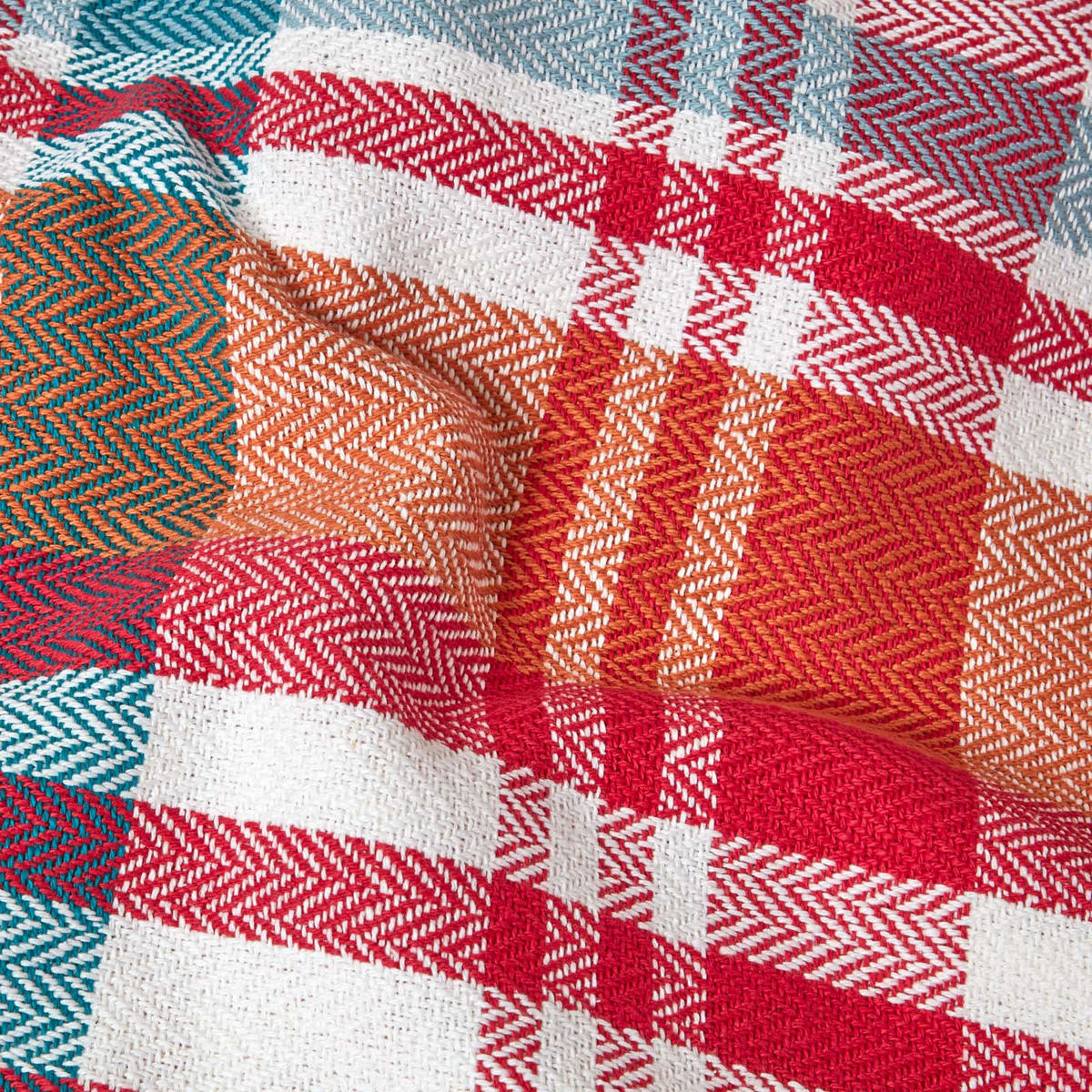 ÜBERWURF Falun 255/360 cm, Schottenkaro, 100% Baumwolle - Rot, Textil (255/360cm) - Homescapes