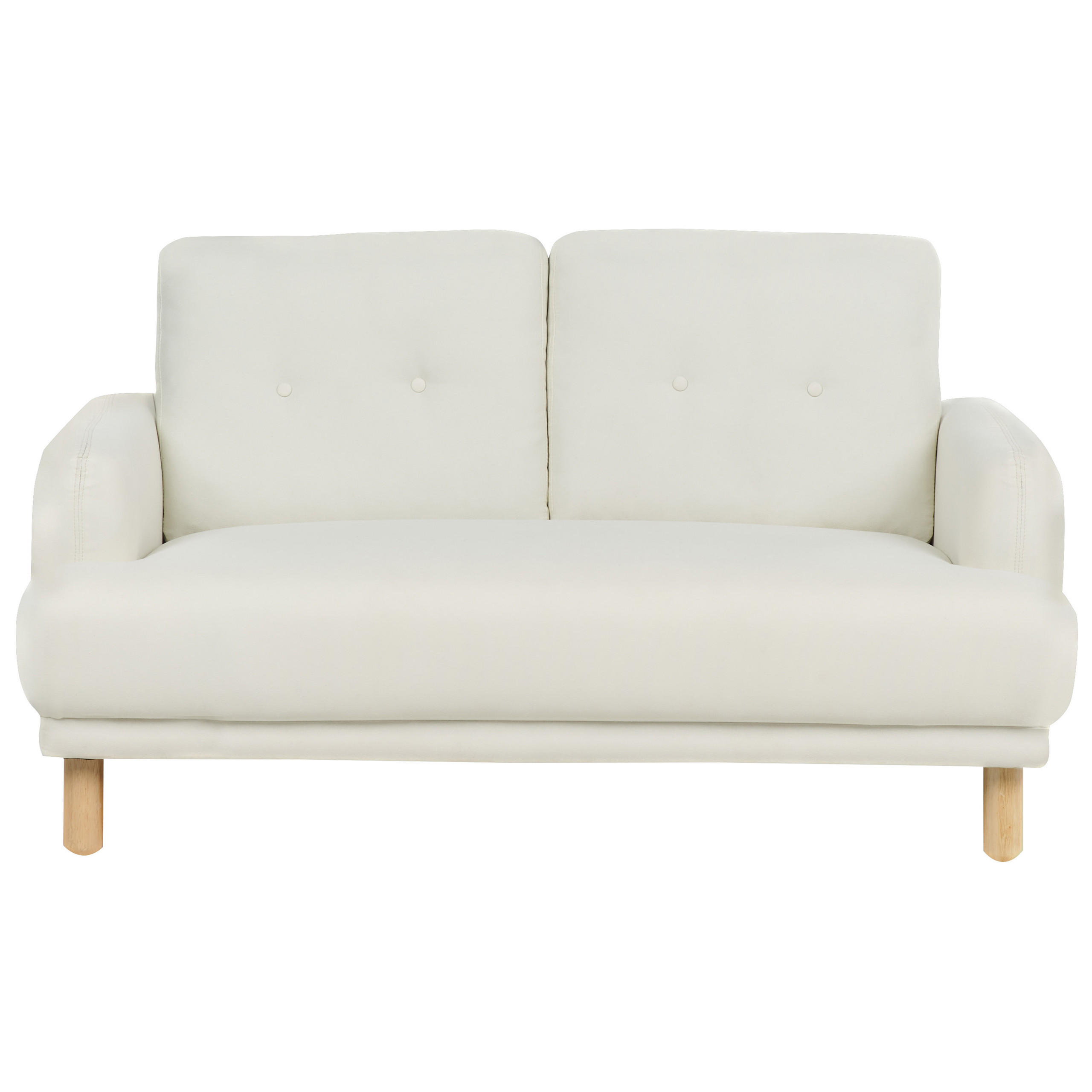 2-SITZER-SOFA Stoff cremeweiß Tuve - Hellbraun/Weiß, Textil (149/85/90cm) - Beliani