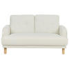 2-SITZER-SOFA Stoff cremeweiß Tuve - Hellbraun/Weiß, Textil (149/85/90cm) - Beliani