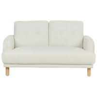 2-SITZER-SOFA Stoff cremeweiß Tuve - Hellbraun/Weiß, Textil (149/85/90cm) - Beliani