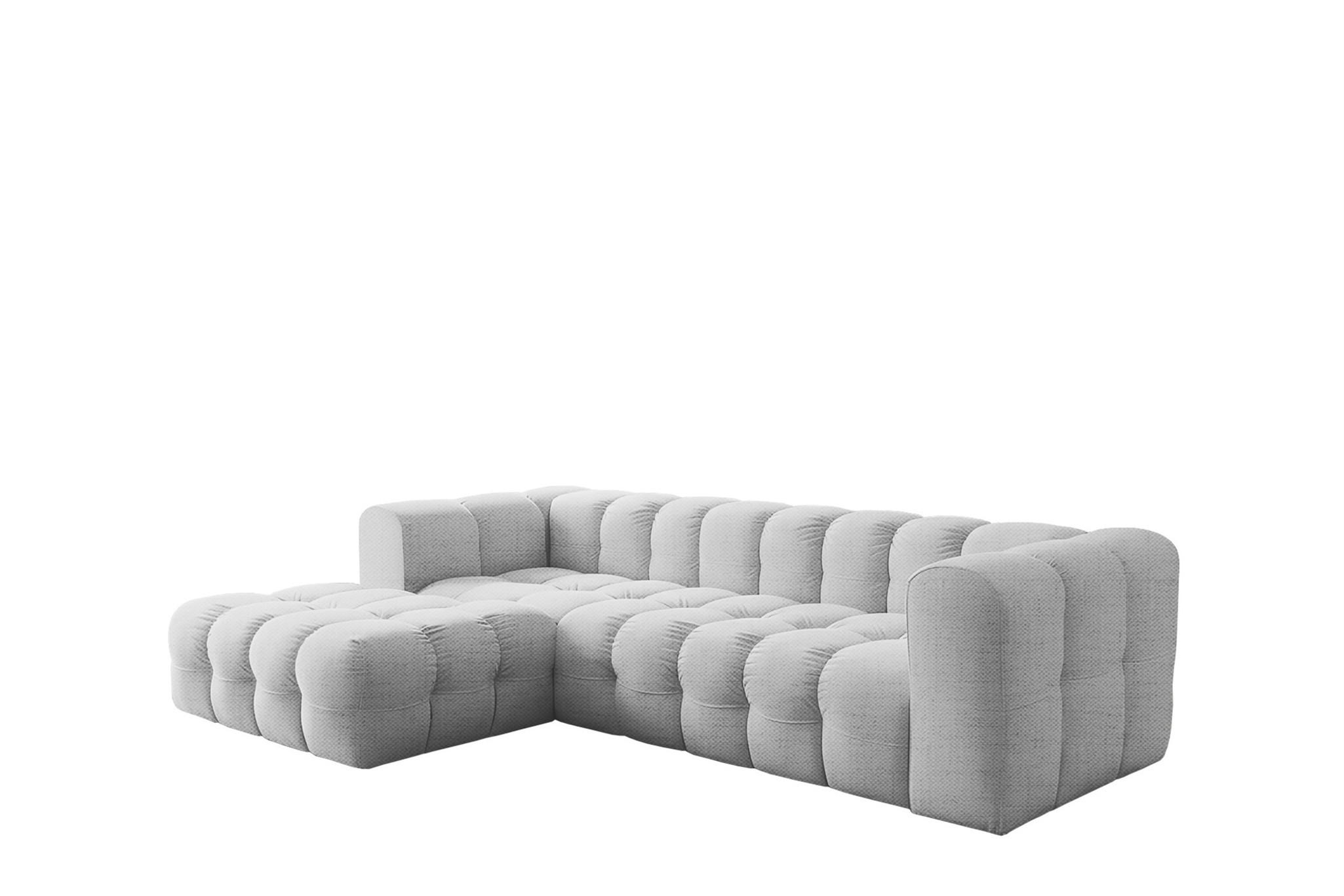 ECKSOFA Solvie In Moly - Hellgrau, Holzwerkstoff/Textil (193/290cm) - Fun Möbel