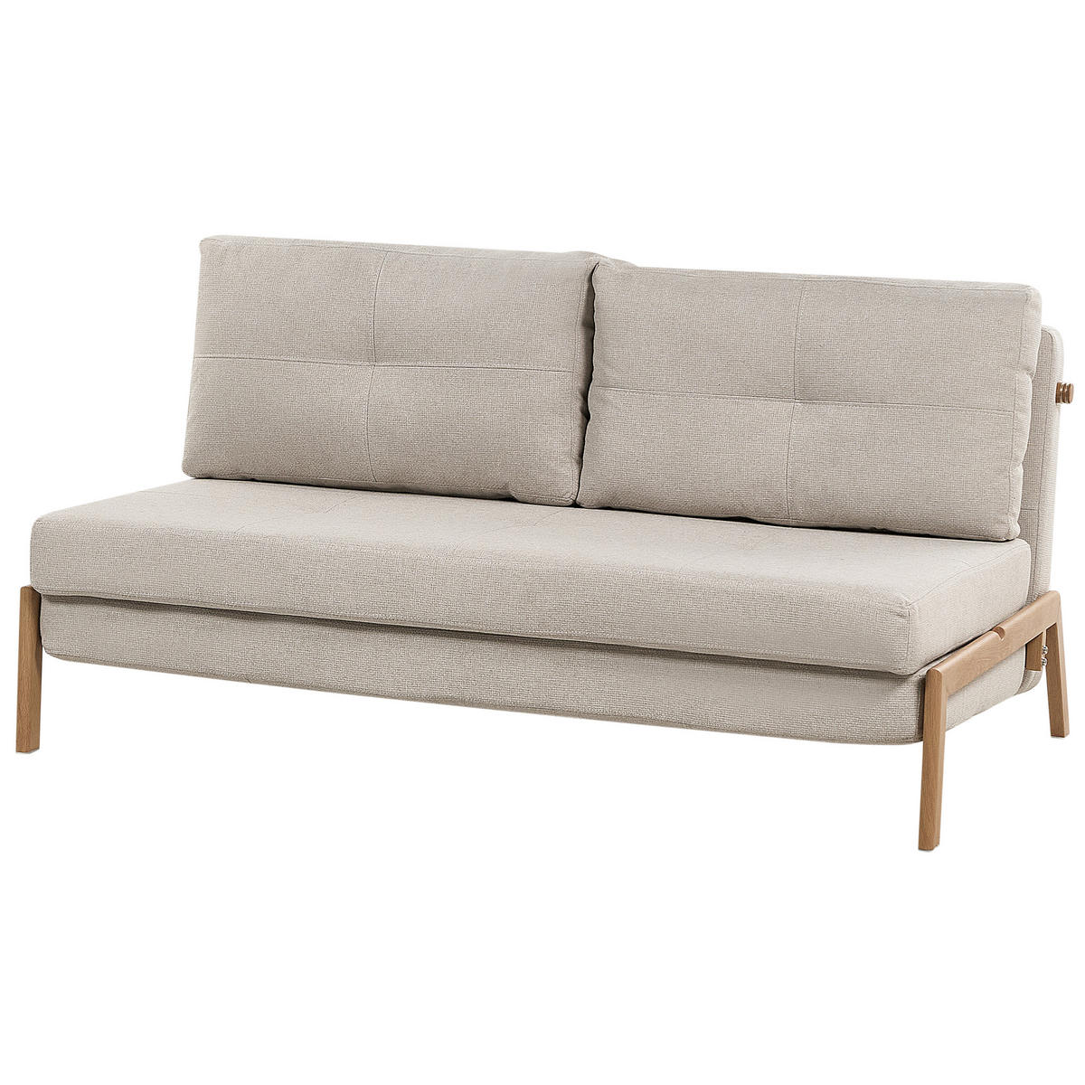 ROZKLÁDACÍ POHOVKA 2-místná béžová Edland - světle hnědá/béžová, textil (152/76/96cm) - Beliani