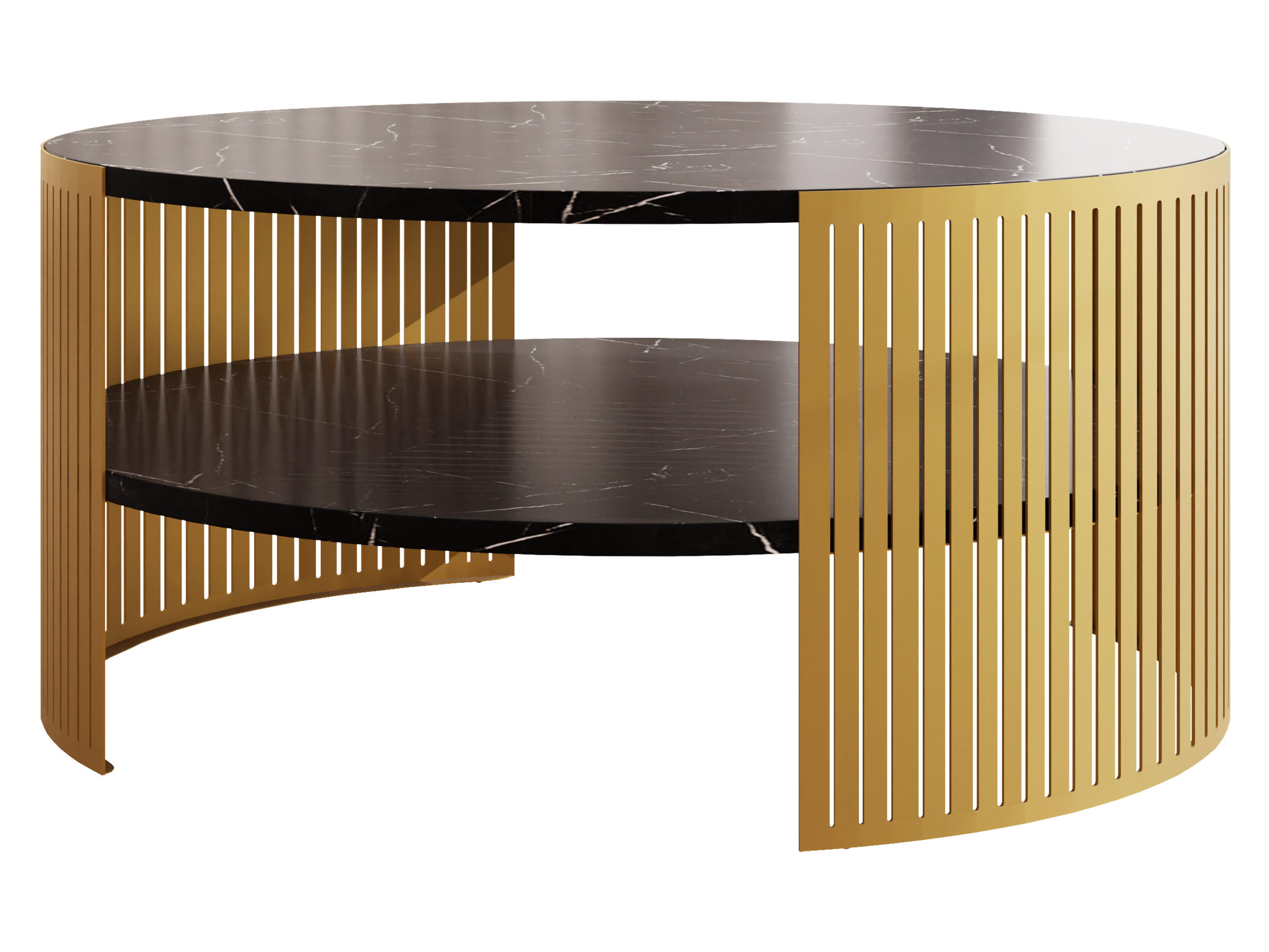 COUCHTISCH Fikoli Gold - Goldfarben/Multicolor, Holzwerkstoff/Metall (75/75/40cm) - MIRJAN24