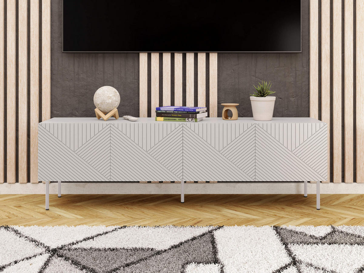 TV-LOWBOARD Art Deco Cashmere 4D 190 - Kaschmir, Holzwerkstoff/Metall (191/58/40cm) - MIRJAN24