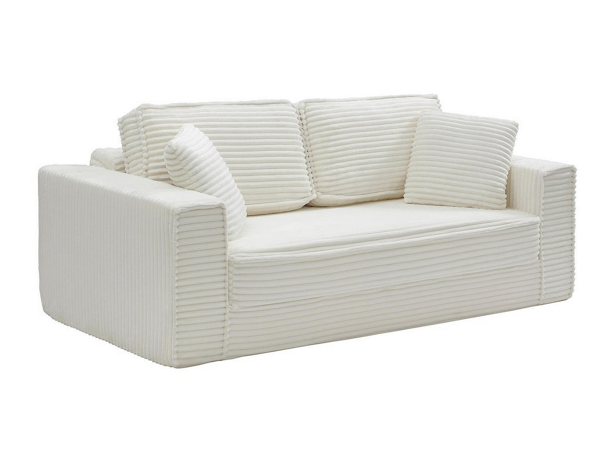 SCHLAFSOFA - 3 Personen - samt - gebrochenes weiß Kitilo - Weiß, Textil (213/85/109cm) - Vente-Unique