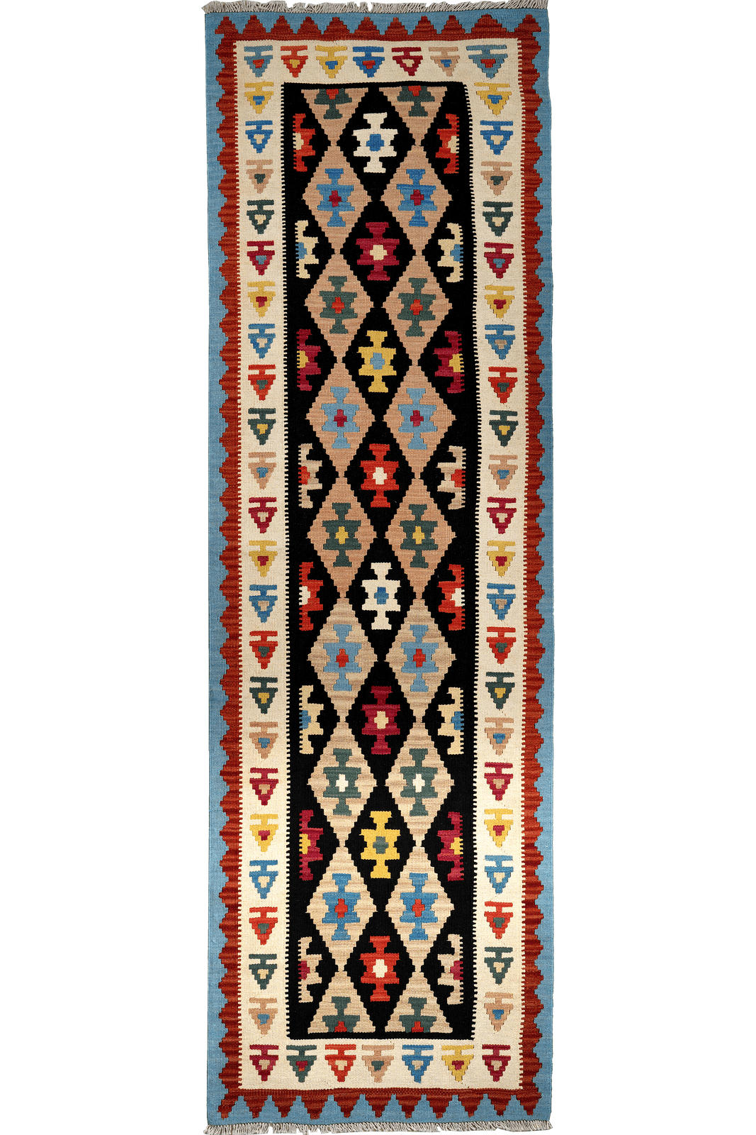 Looma Kelim-Läufer Schwarz 88x295 cm