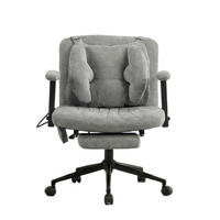DREHSTUHL DE-40923 mit Fußstütze und Lendenluftkissen Grau - Grau, Metall (80/86/55cm) - ComfortXL