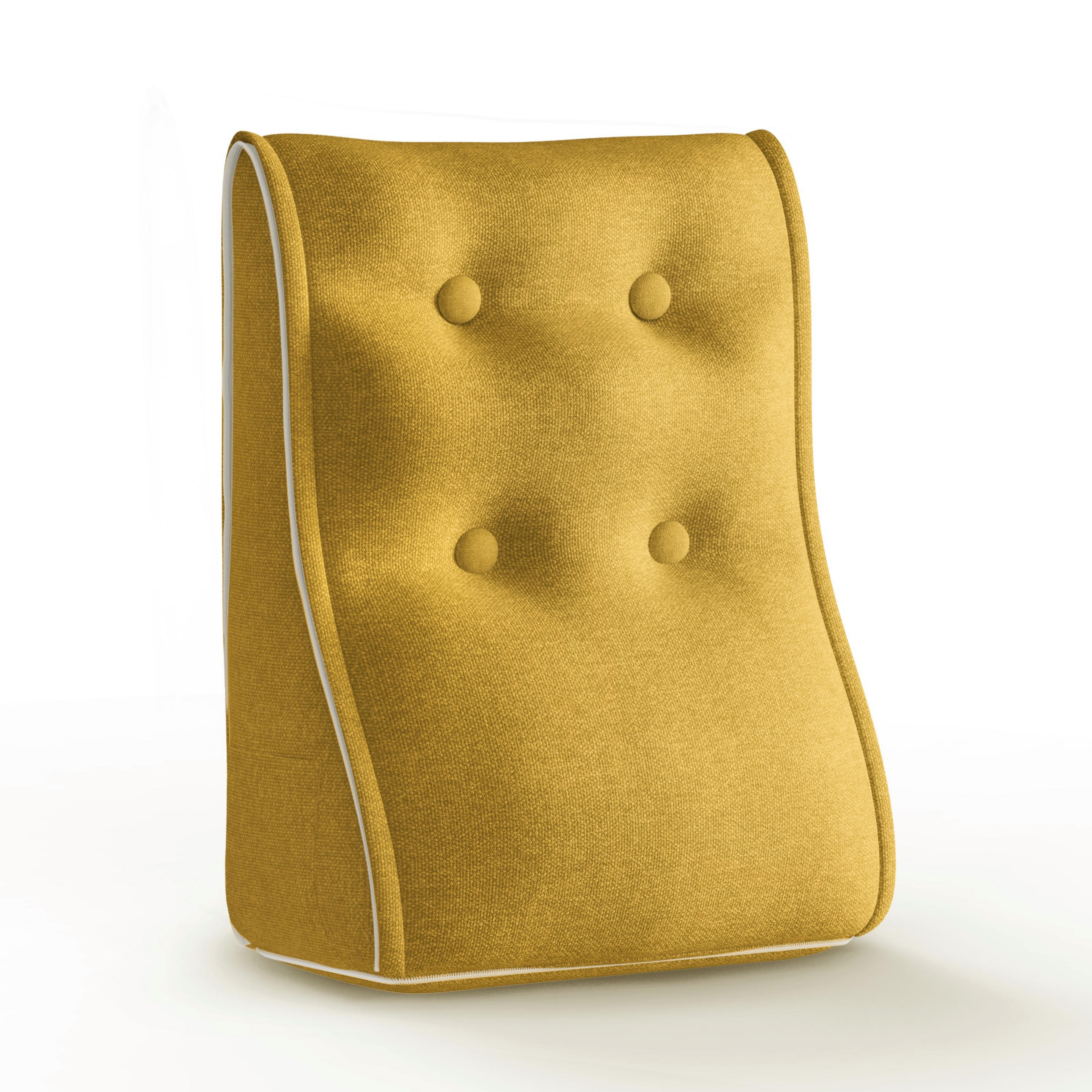 RÜCKENKISSEN Kopfteilkissen Polyesterleinen Gelb 40/22cm - Gelb, Textil (22/40cm) - Vercart