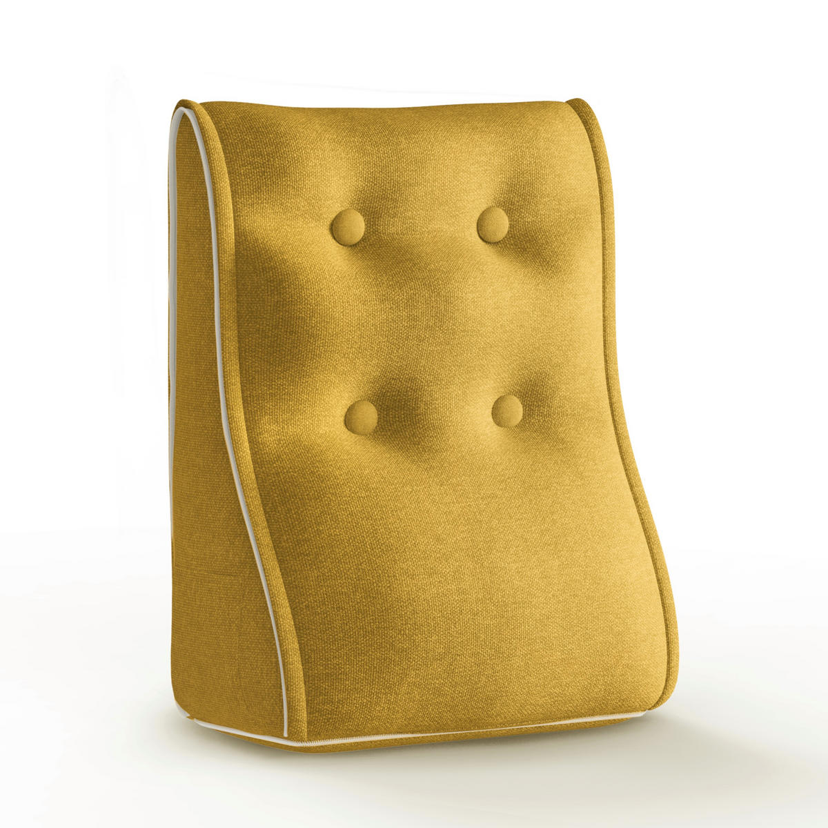 RÜCKENKISSEN Kopfteilkissen Polyesterleinen Gelb 40/22cm - Gelb, Textil (22/40cm) - Vercart