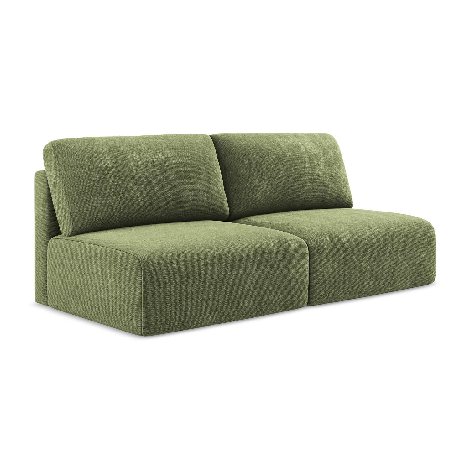 3-SITZER SOFA mit Schlaffunktion Chenille Stoff Grün - Schwarz/Grau, Kunststoff/Textil (216/79/102cm) - LaMiaSofa