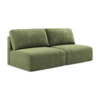 3-SITZER SOFA mit Schlaffunktion Chenille Stoff Grün - Schwarz/Grau, Kunststoff/Textil (216/79/102cm) - LaMiaSofa