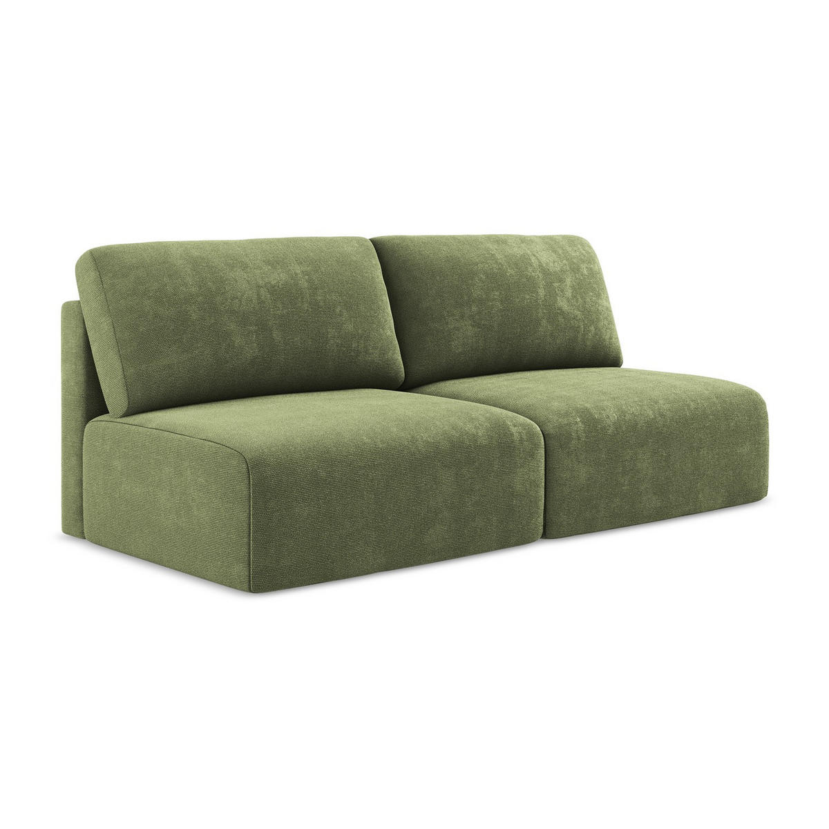 3-SITZER SOFA mit Schlaffunktion Chenille Stoff Grün - Schwarz/Grau, Kunststoff/Textil (216/79/102cm) - LaMiaSofa