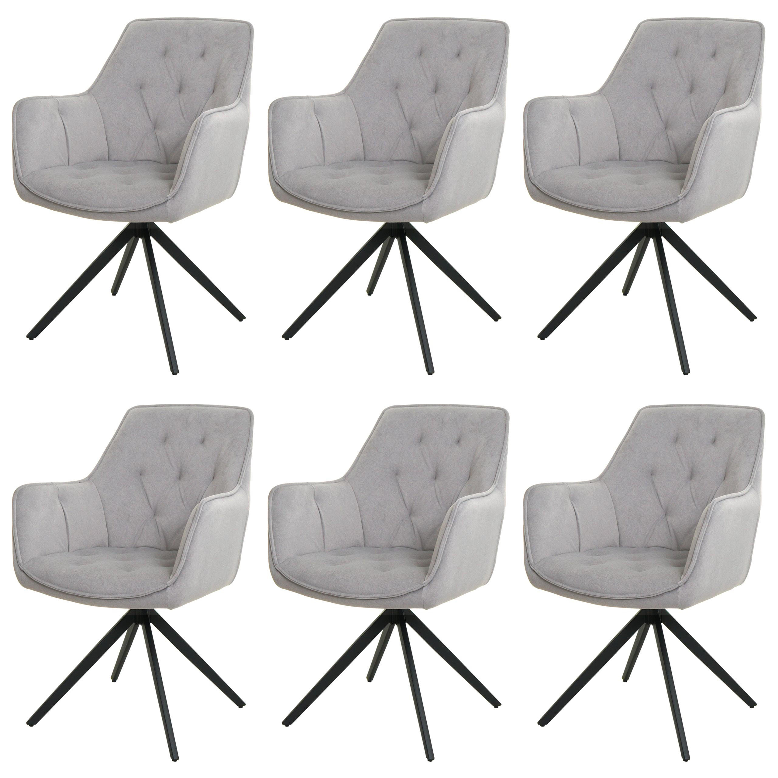 ESSZIMMERSTUHL Grau 6er-Set - Grau, Textil (55/87/60cm) - MCW