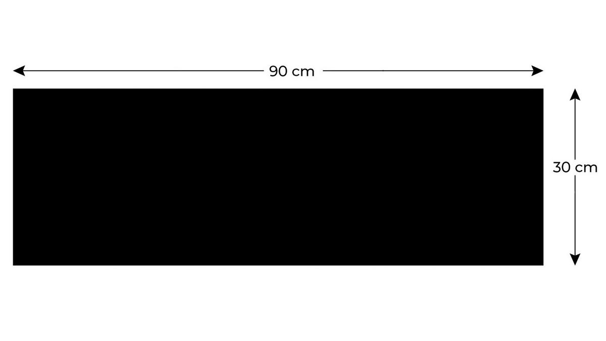 MAGNETPLATTE rahmenloses SLIMboard - Kreideoberfläche - 90x30 cm - Schwarz, Metall (90/30/0.3cm) - ALLboards