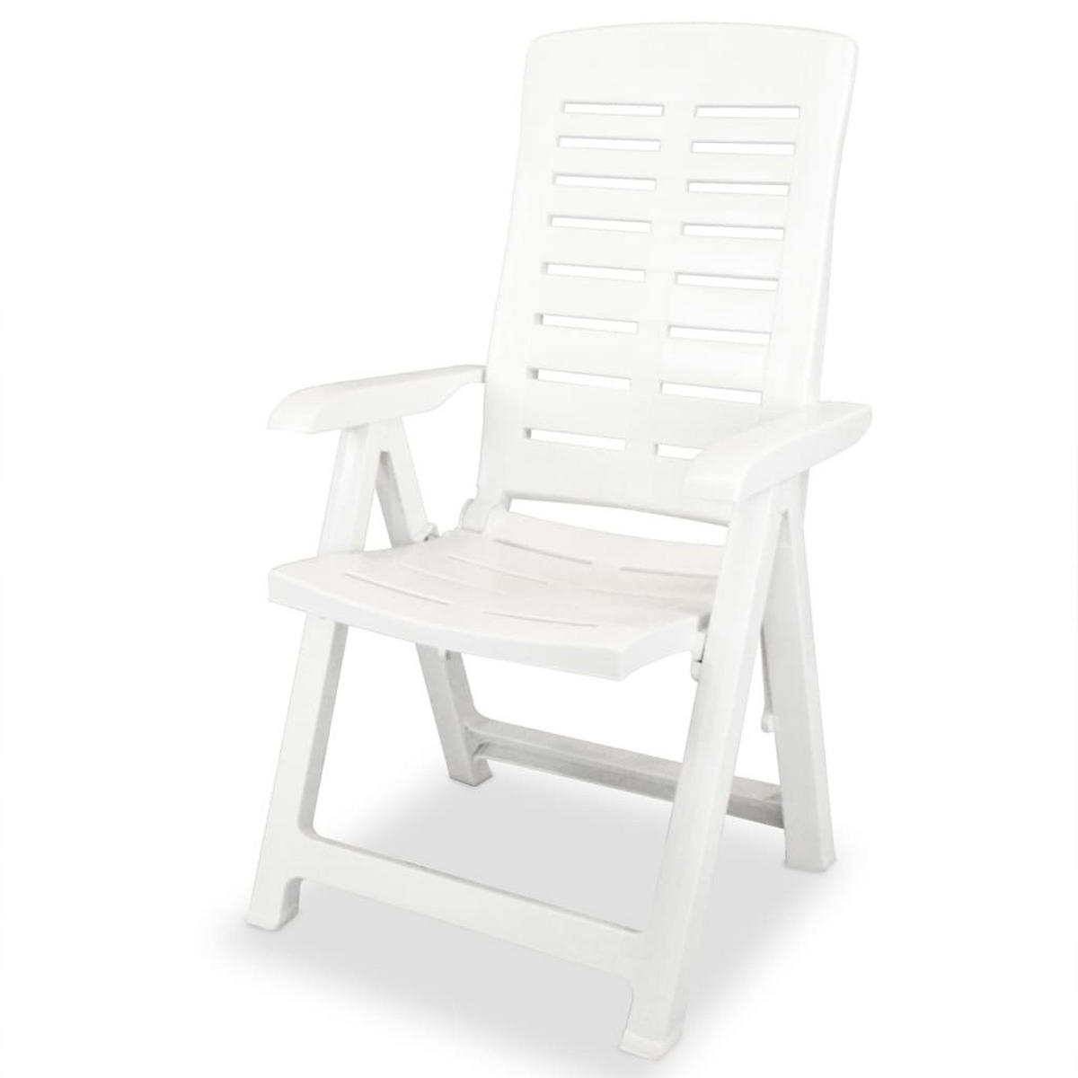 GARTENSTÜHLE Verstellbare 2er Set Kunststoff Weiss - Weiß, Kunststoff (60/108/61cm) - vidaXL