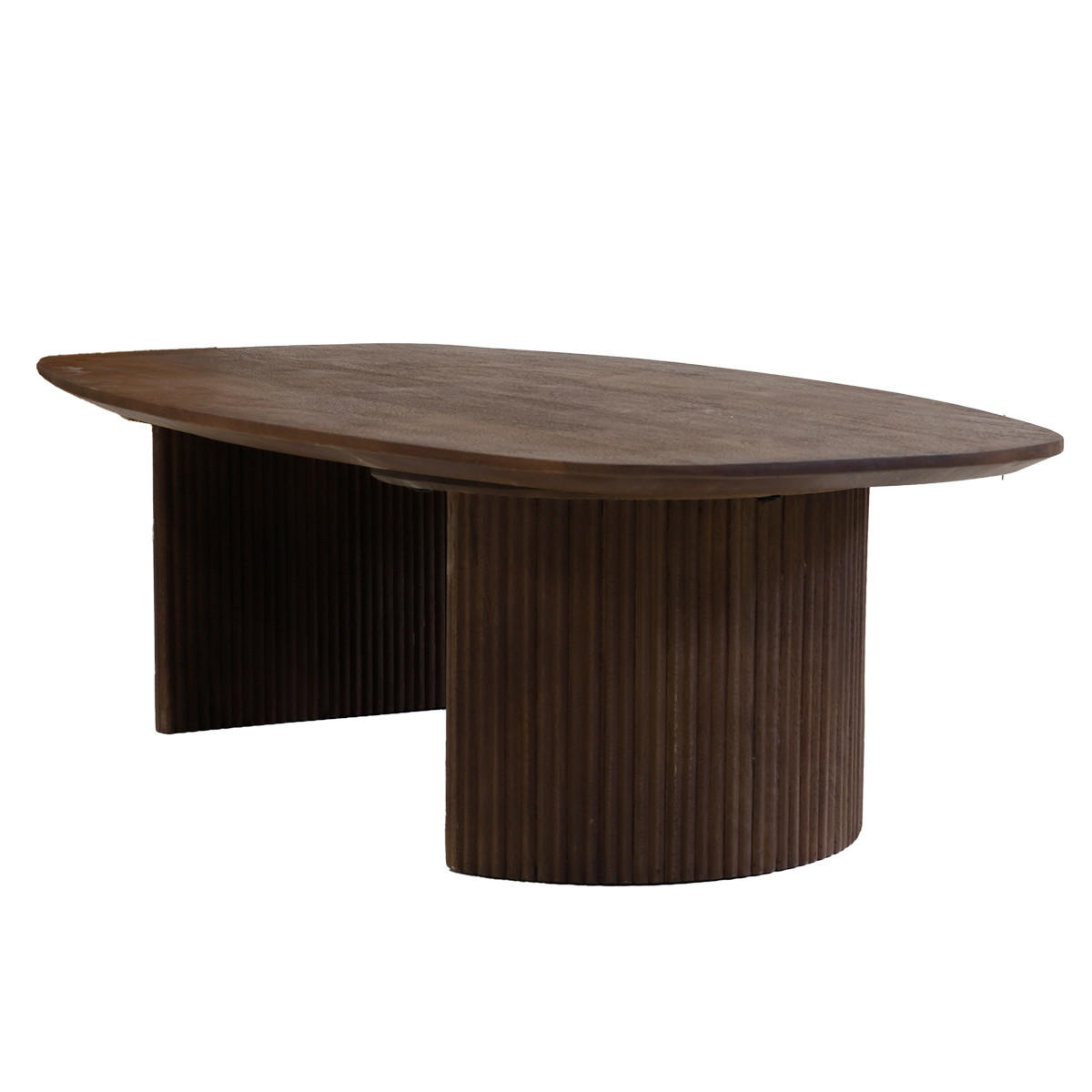 COUCHTISCH Oval 130cm aus Mangoholz, dunkelbraun - Dunkelbraun, Holz (130/70/38cm) - Giga Meubel