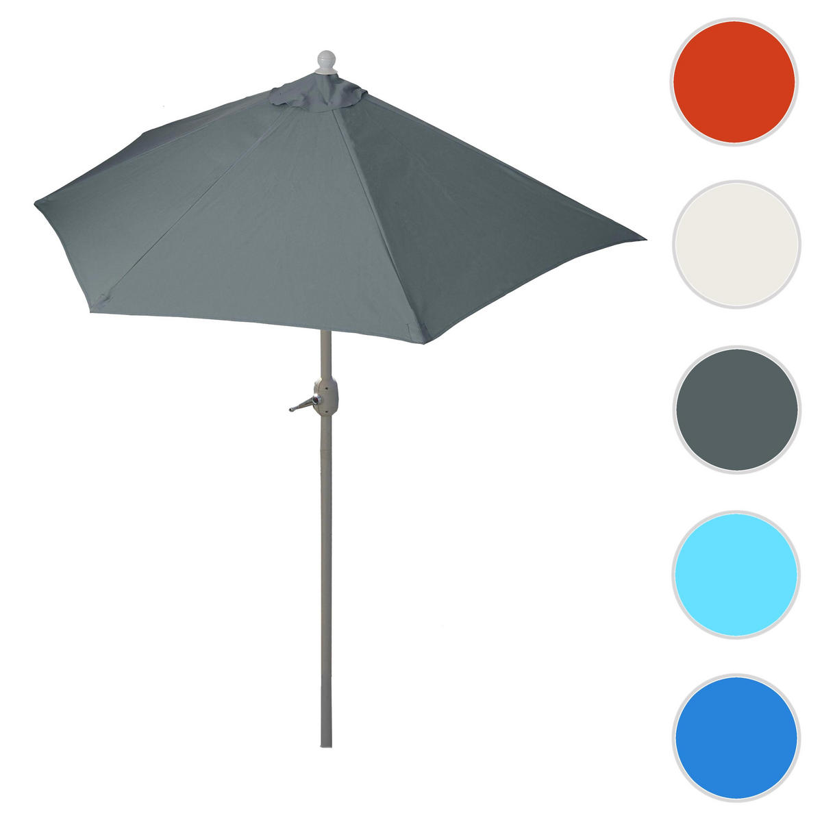 SONNENSCHIRM I HALBRUND UV 50+ Anthrazit - Anthrazit, Textil (260/135cm) - MCW
