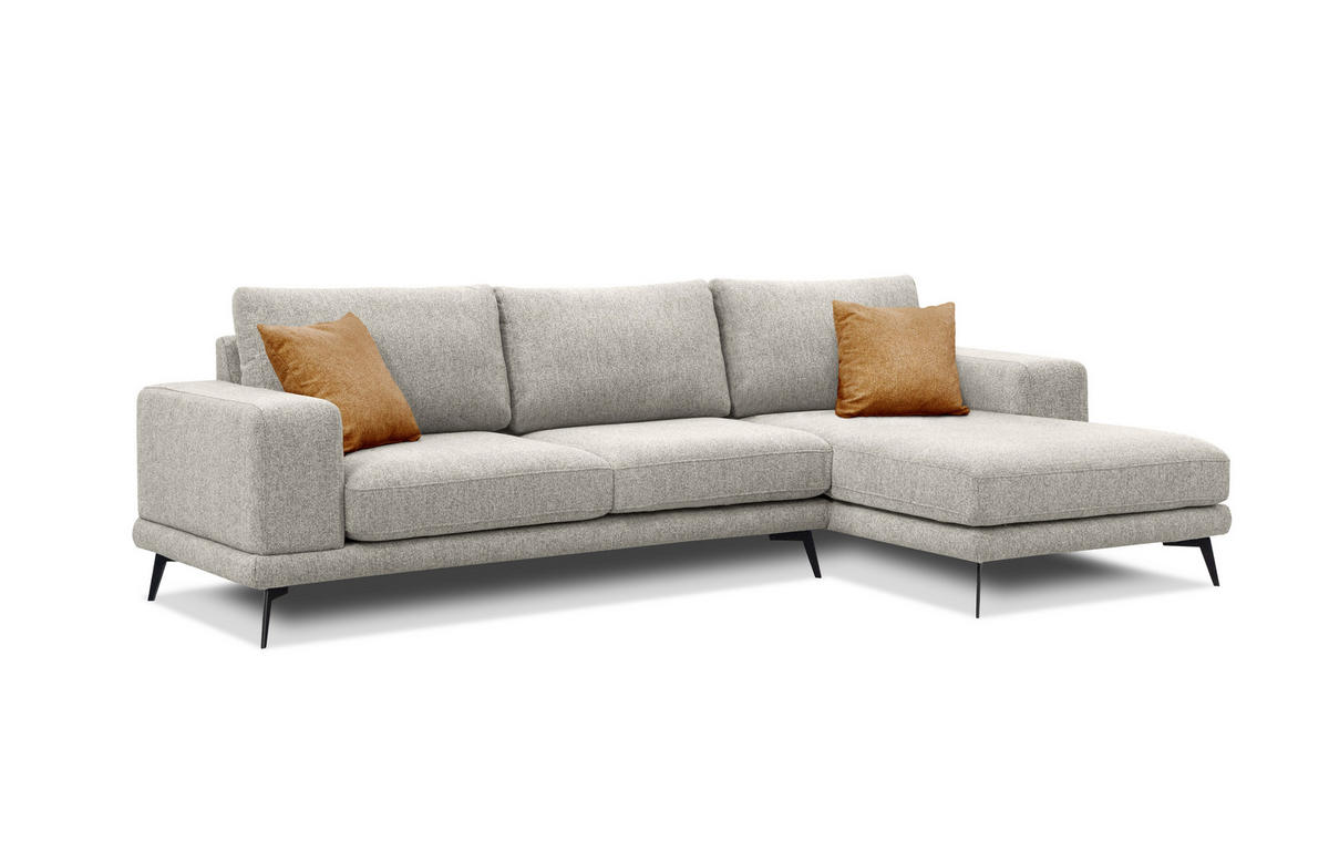 ECKSOFA MEDIOLANE 4-Sitzer, hellgrau - Hellgrau, Holzwerkstoff/Textil (282/219cm) - Courtois Laville