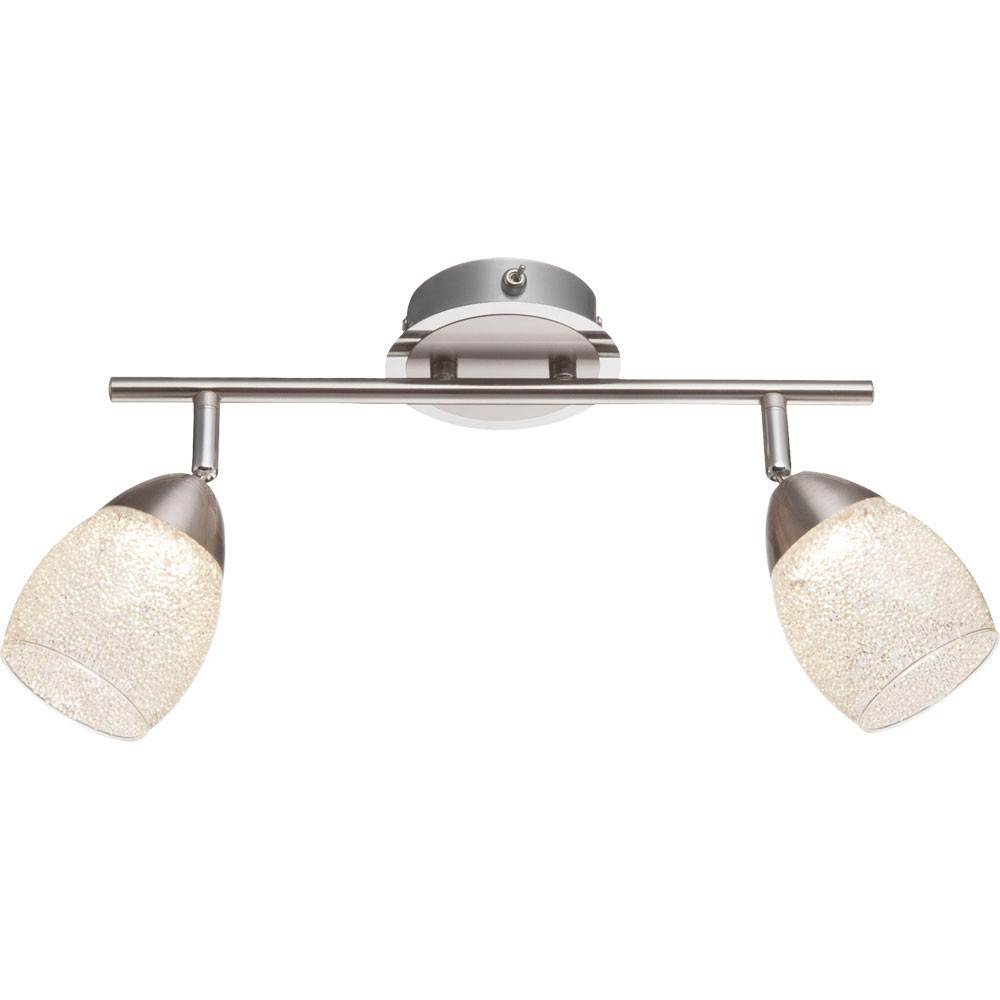 LED DECKENLEUCHTE Kristall Silber - Silberfarben, Glas (35/11/21cm) - Globo Lighting