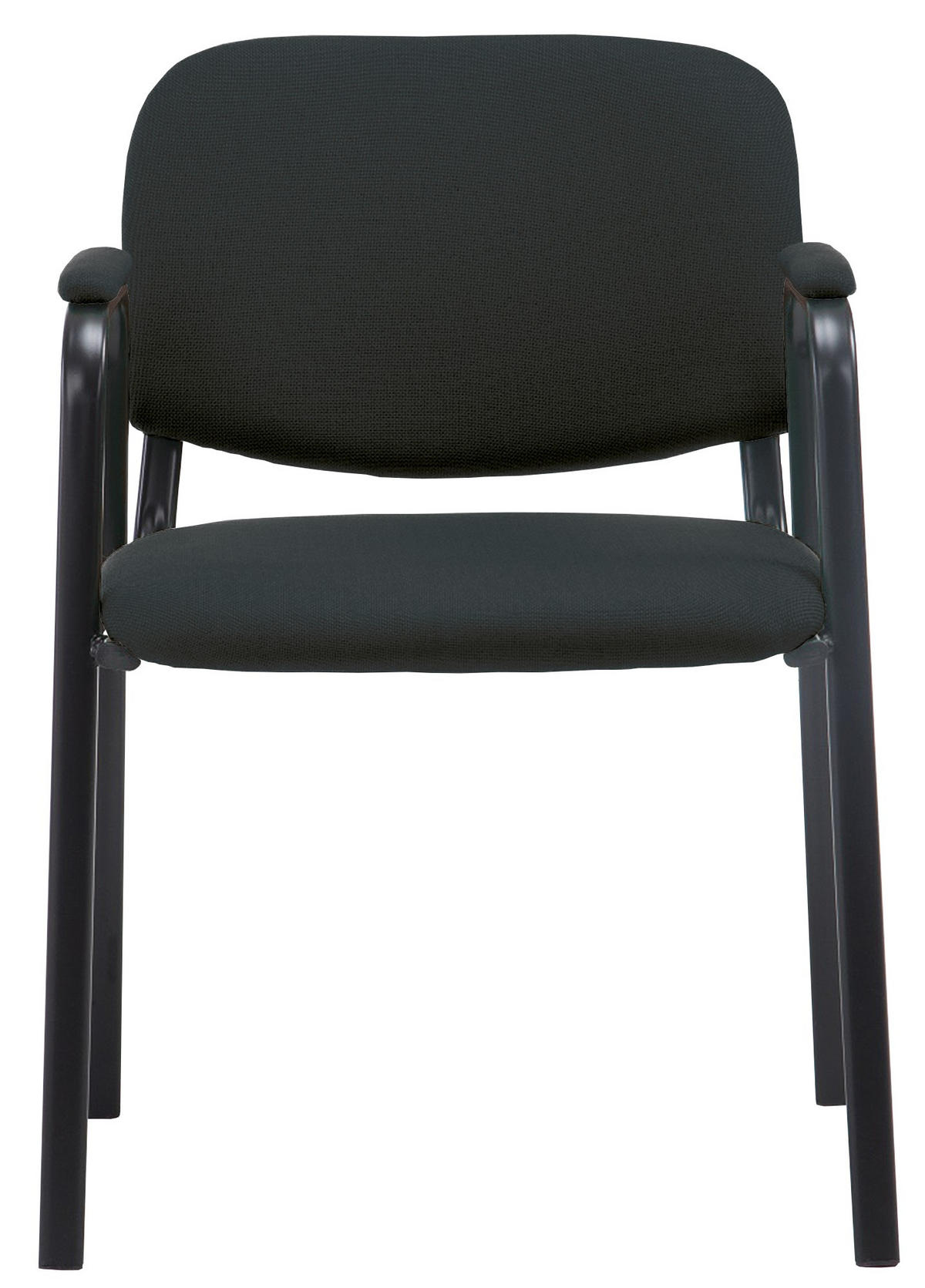 BESUCHERSTUHL Stoff schwarz - Schwarz, Textil/Metall (53/79/55cm) - CLP