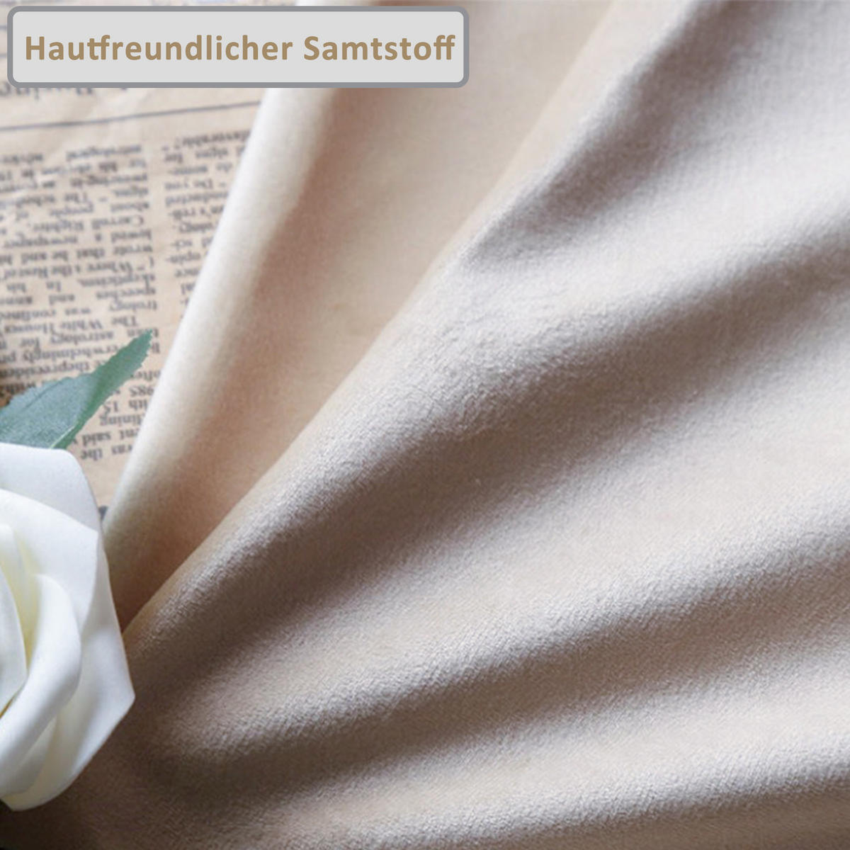 POLSTERBETT 90/200 cm in Beige Samt mit 2 Schubladen - Beige, Holzwerkstoff/Textil (90/200cm) - WISHDOR