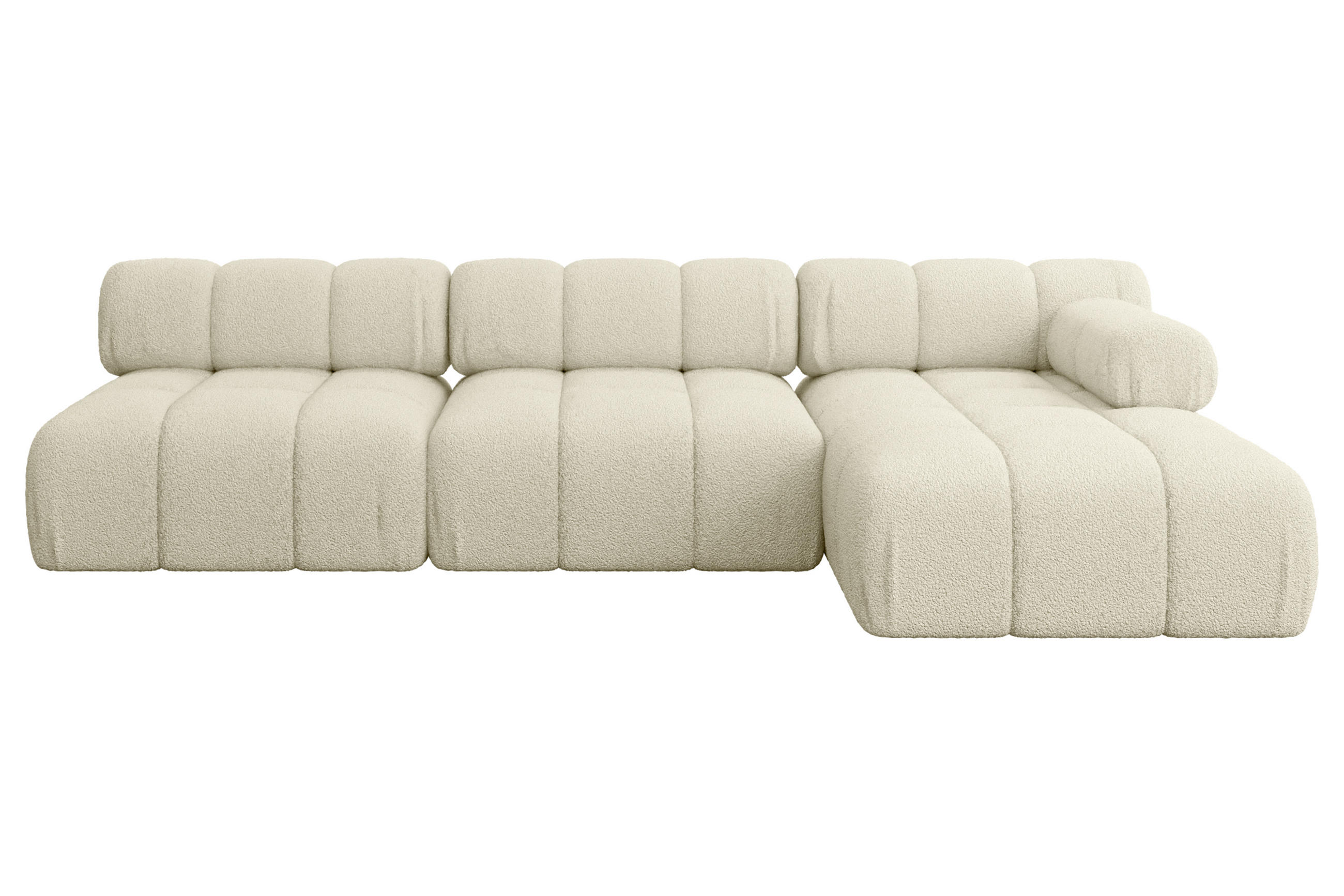 ECKSOFA modulares Sofa Razon-L2 - 285x160x70 cm Beige Bouclé - Beige, Holzwerkstoff/Textil (285/160cm) - ALTDECOR