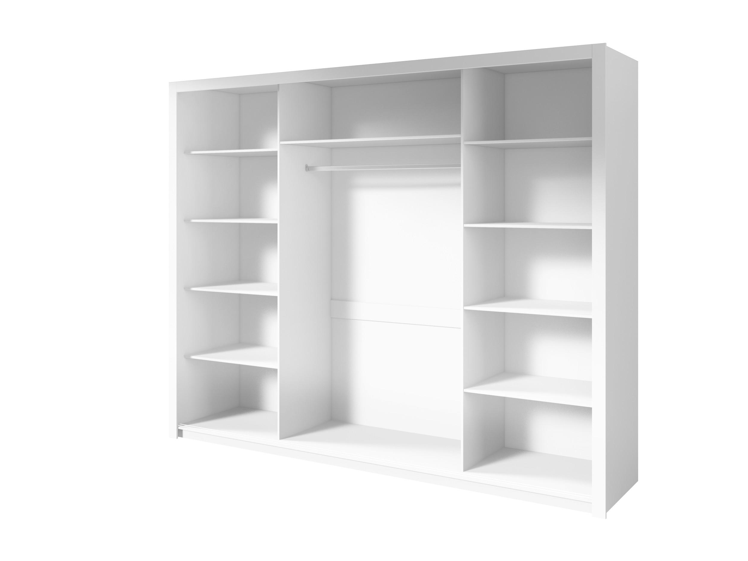 SCHIEBETÜRENSCHRANK - Kleiderschrank Sahara - 250 - Weiß - Schwarz/Weiß, Holzwerkstoff (255/206/60cm) - Möblo