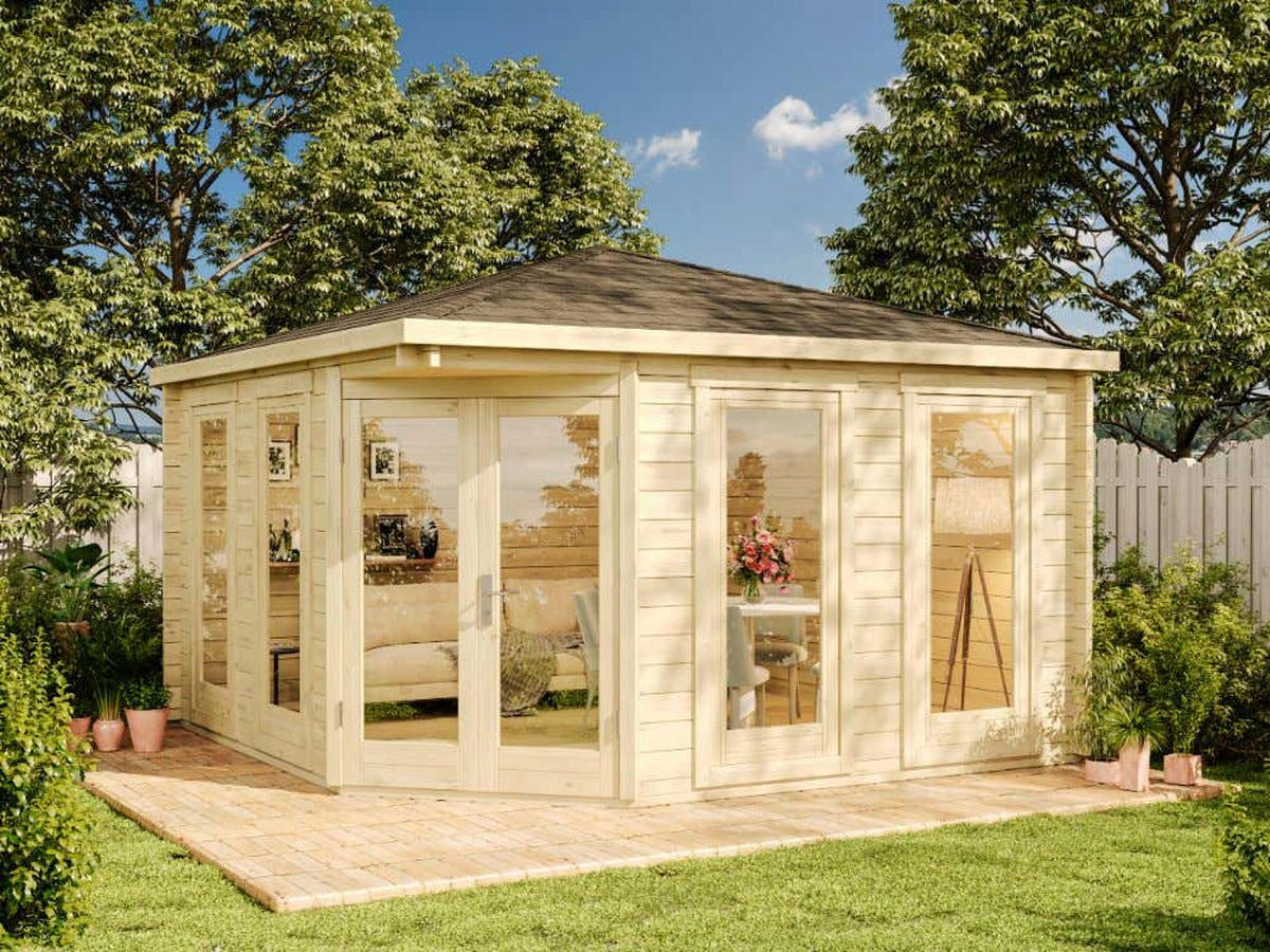 GARTENHAUS Holz Maja - Naturfarben, Holz (409/283/409cm) - Alpholz