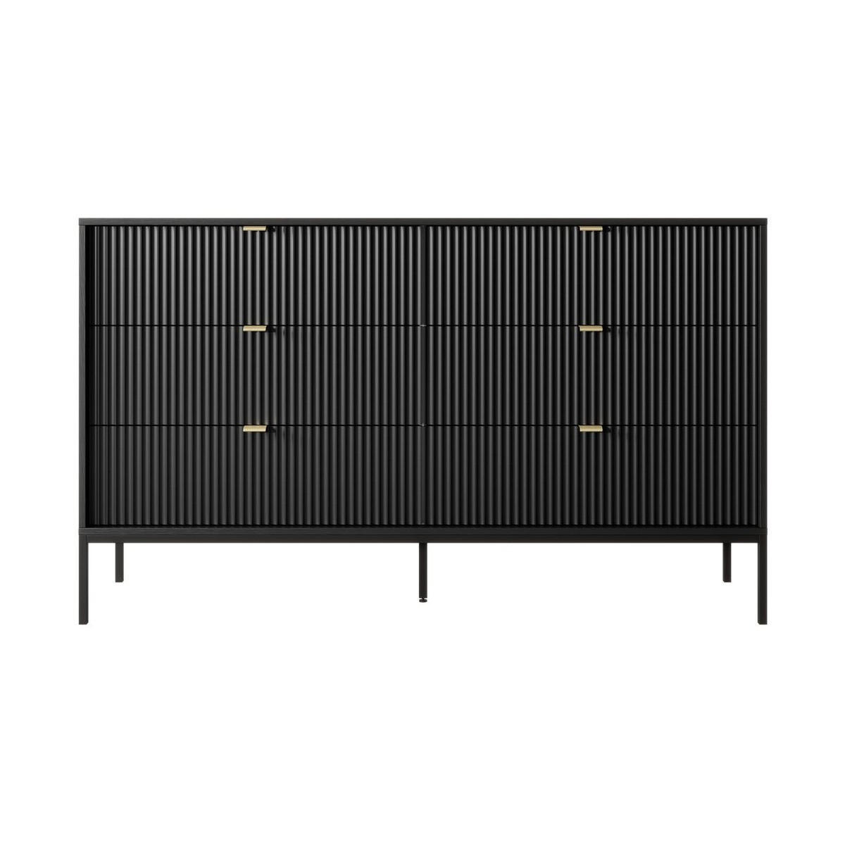 KOMMODE – NKS154 – 154 cm – NOVA – Schwarz - Schwarz, Holzwerkstoff (154/91/39cm) - hi-markt
