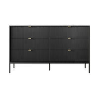 KOMMODE – NKS154 – 154 cm – NOVA – Schwarz - Schwarz, Holzwerkstoff (154/91/39cm) - hi-markt